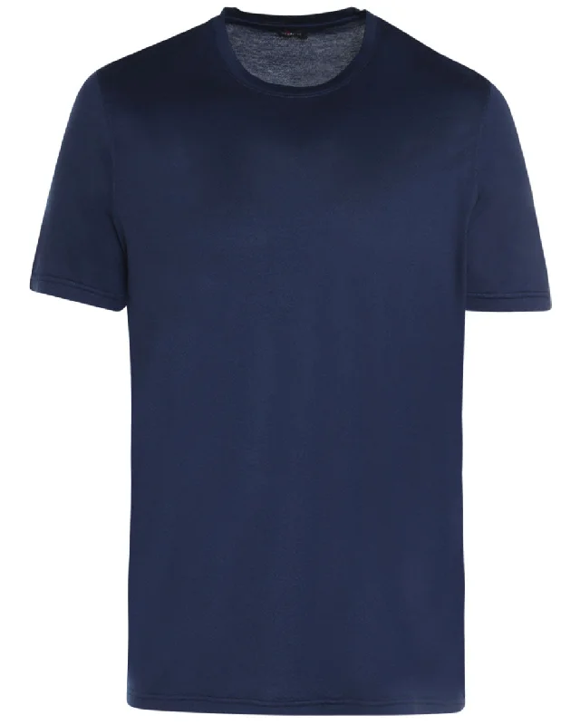 Men's organic cotton crew - neck t - shirts for everyday comfort Blue Cotton Blend Short Sleeve T-Shirt