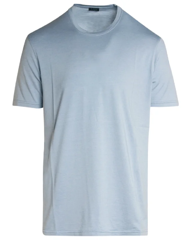Men's plus - size pocket t - shirts with a classic look Light Blue Short Sleeve T-Shirt