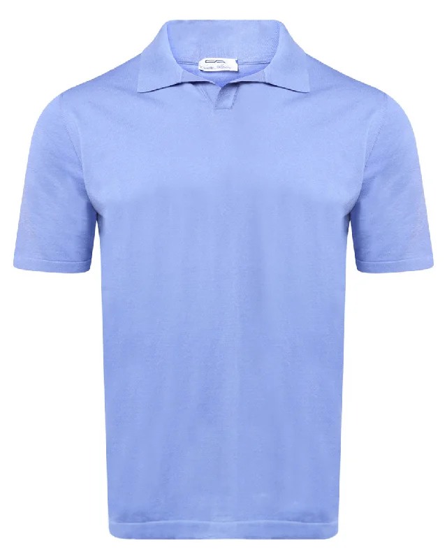 Men's jacquard woven polo shirts with intricate designs Purple Short Sleeve Johnny Collar Polo