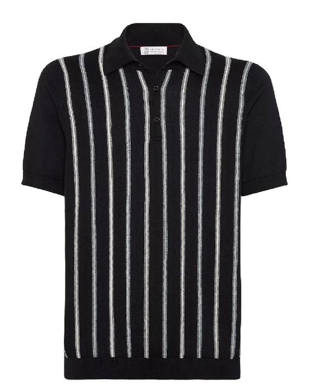 Men's formal - style silk blend polo shirts for special occasions Jacquard Johnny Collar Polo