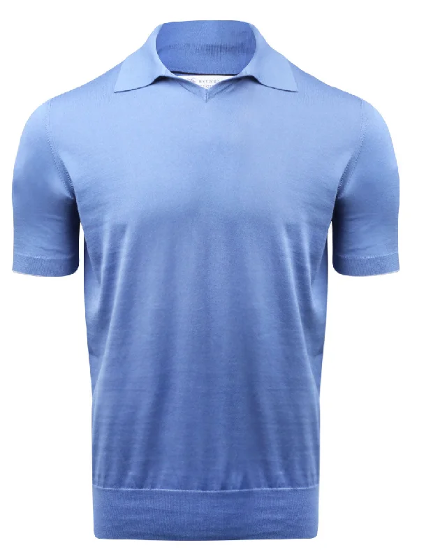 Men's jacquard woven polo shirts with intricate designs Oxford Grigio Knit Polo