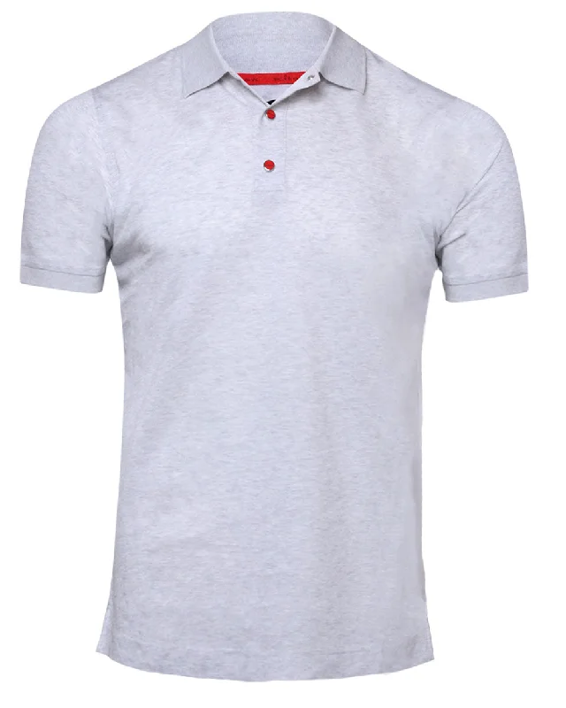 Men's lightweight performance polo shirts for tennis matches Light Grey Snap Polo