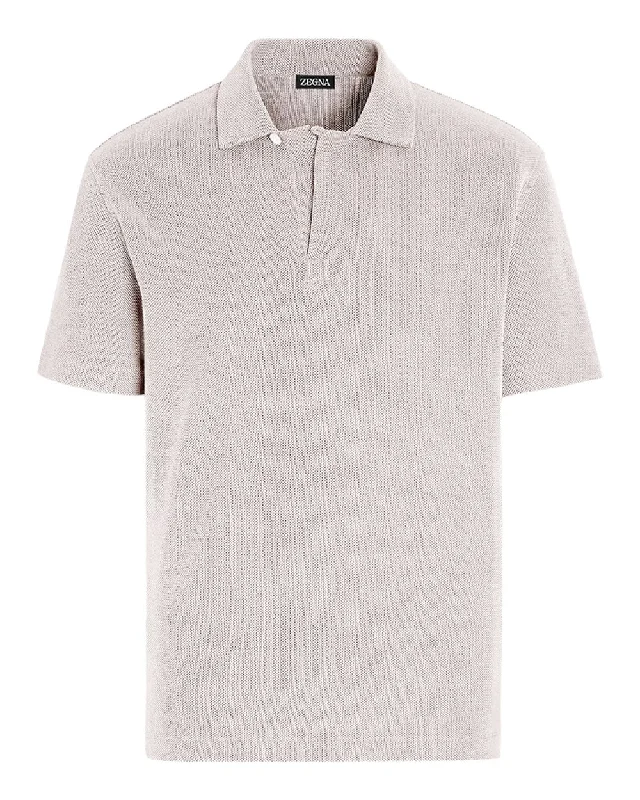 Men's UV - protected polo shirts for outdoor gardening Beige Waffle Polo
