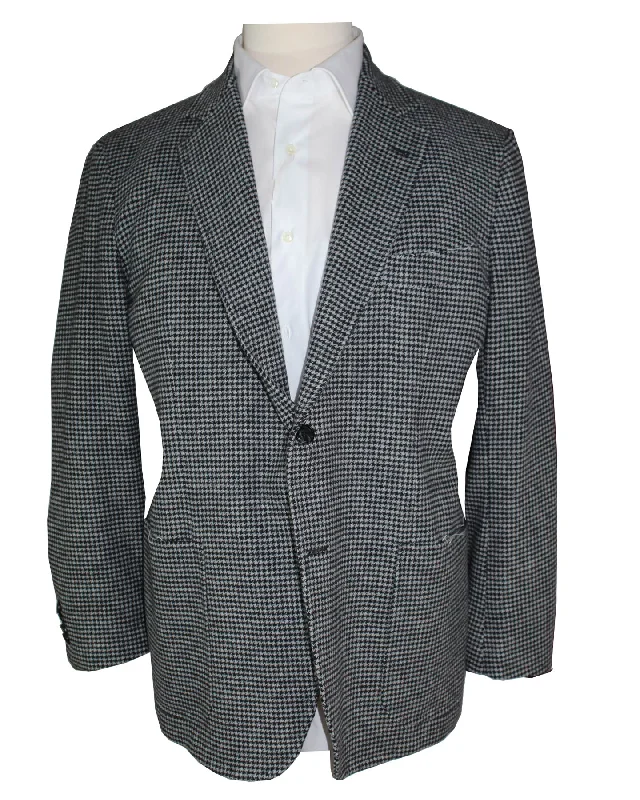  Sartorio Sport Coat EUR 58/ US 46 Gray Black Houndstooth - Unlined Sartorial Blazer SALE