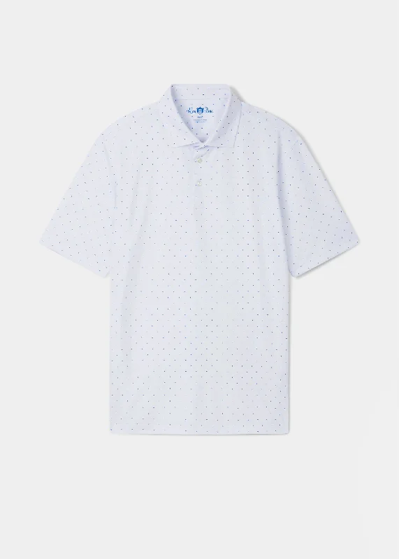 Men's formal - style silk blend polo shirts for special occasions Shalford Performance Polo Shirt with Blue Print Design