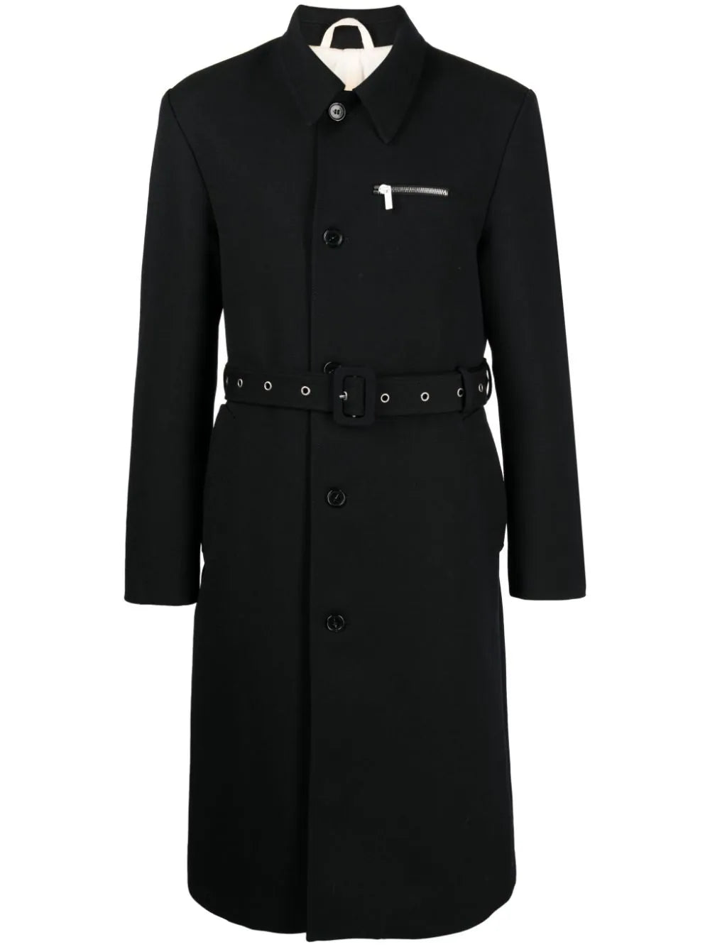 Slim - fit men coats in navy blue for a classic and sophisticated appearance Single-Breasted Virgin-Wool Coat