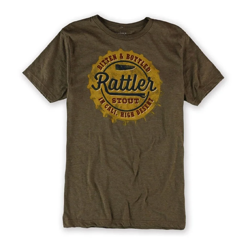 Men's ribbed t - shirts with a textured finish for added style SONOMA life+style Mens Rattler Stout Bottlecap Graphic T-Shirt, Brown, Small