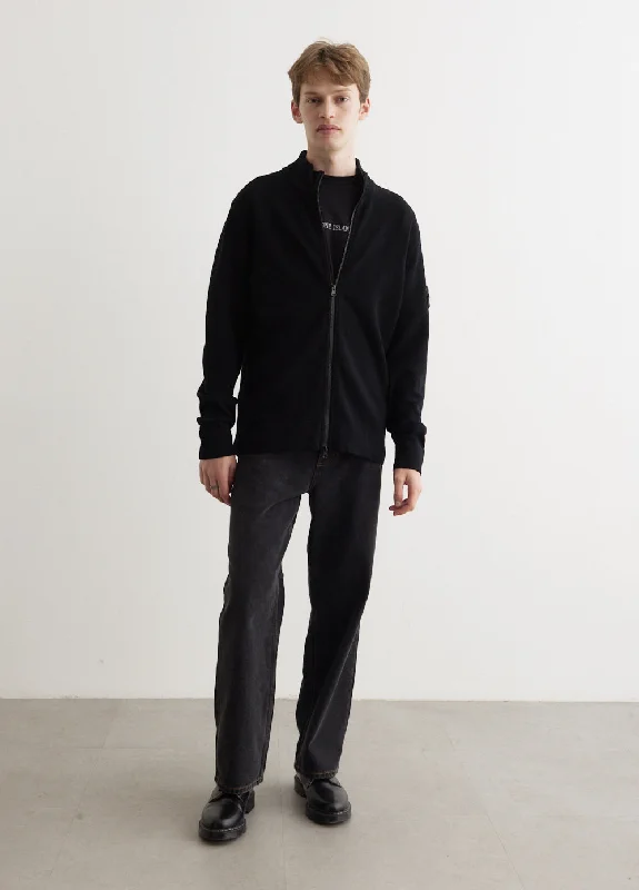 Men coats with a quilted pattern for added texture and warmth Stand Collar Zip Knit Cardigan