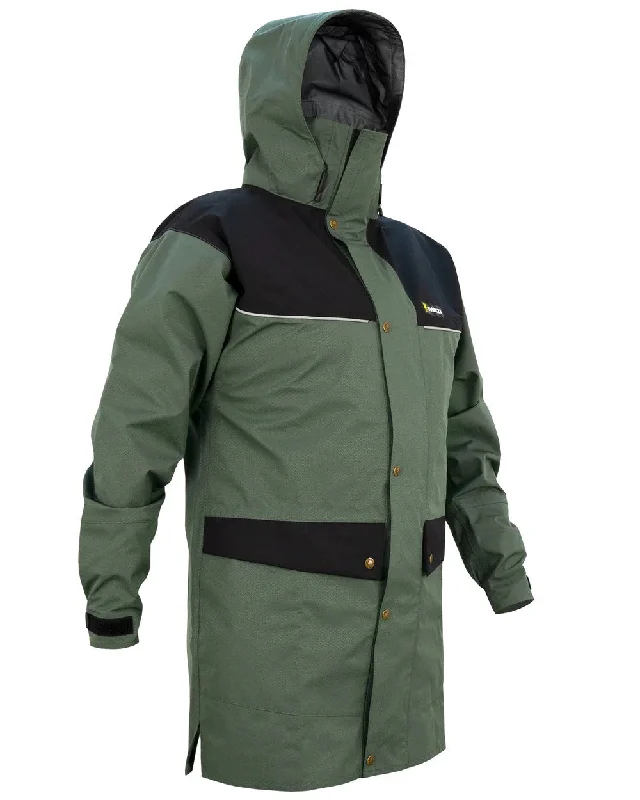Hooded men jackets with a detachable faux - fur trim for added warmth Swazi Torrent Jacket