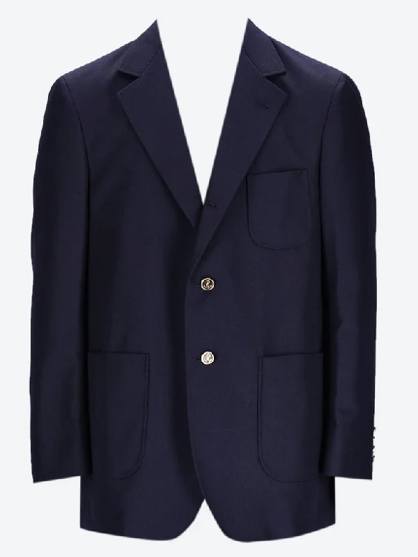 Bomber men jackets with ribbed cuffs for a classic 80s style Crispy wool patch jacket
