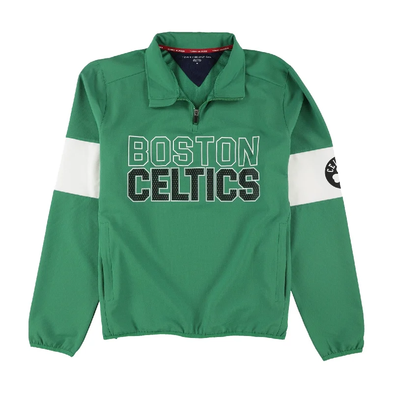 Men's plus - size pocket t - shirts with a classic look Tommy Hilfiger Mens Boston Celtics Graphic T-Shirt, Green, Medium