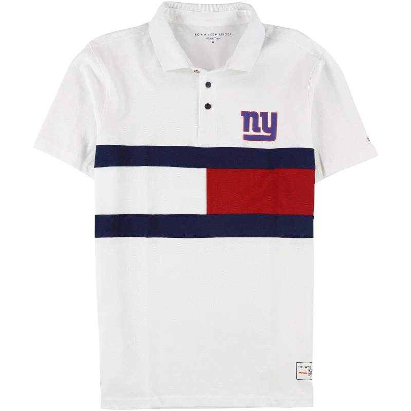 Men's quick - dry polo shirts for water sports activities Tommy Hilfiger Mens New York Giants Rugby Polo Shirt, White, Medium