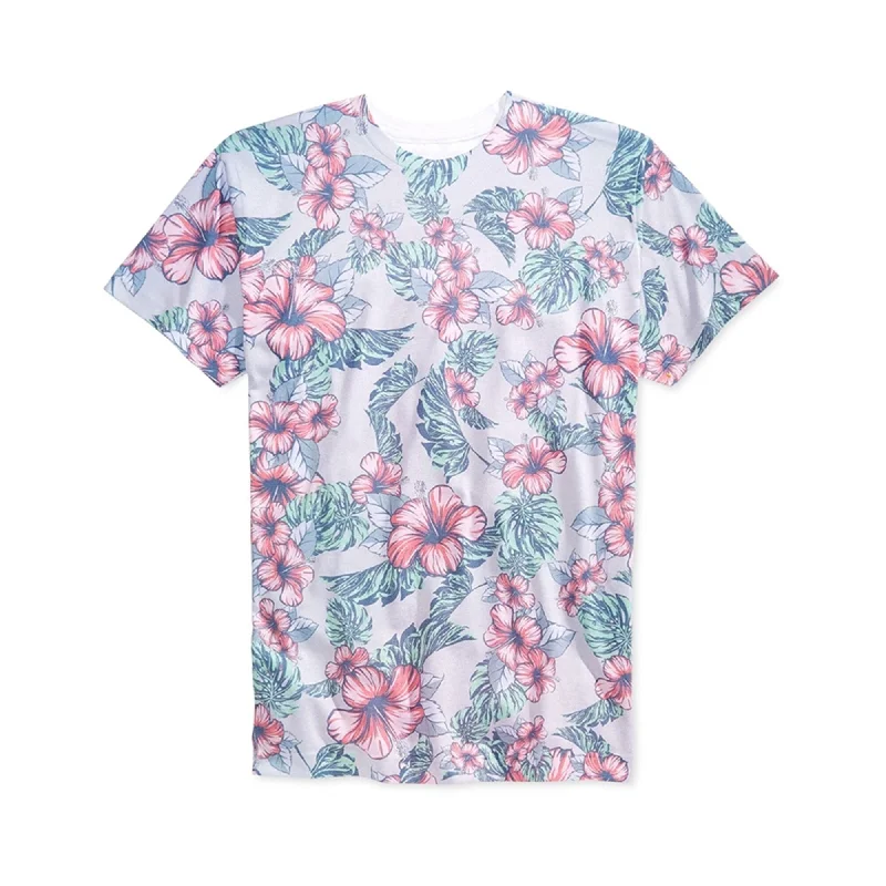 Men's polo t - shirts with a contrast collar for a preppy look Univibe Mens Castaway Sublimated Graphic T-Shirt, Grey, Small