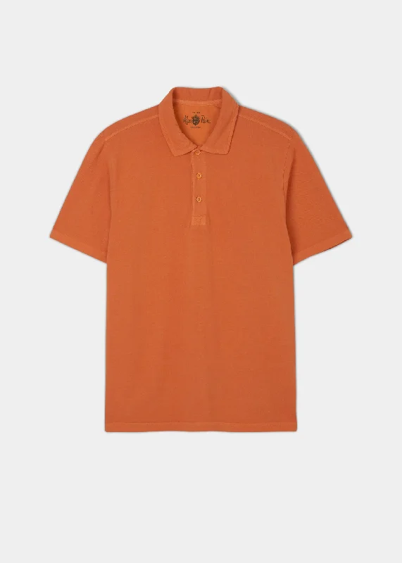 Men's UV - protected polo shirts for outdoor gardening Weymouth Washed Effect Polo Shirt In Amber