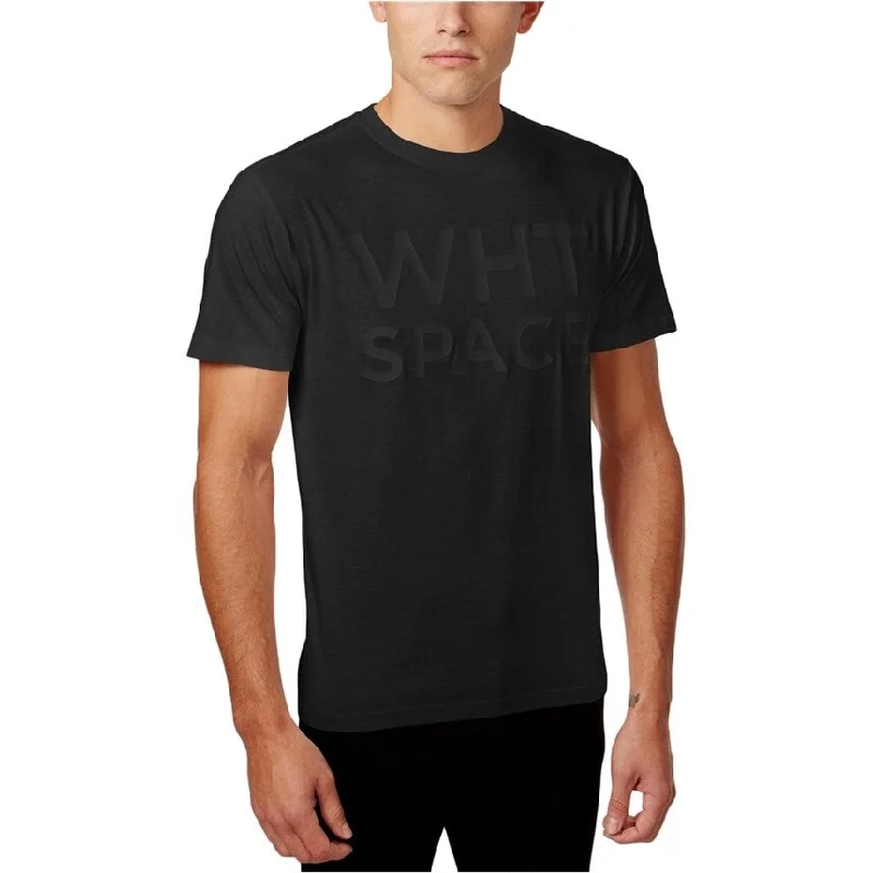 Men's tie - dye t - shirts with a bohemian style WHT SPACE Mens Solid Short Sleeve Graphic T-Shirt, Black, Medium