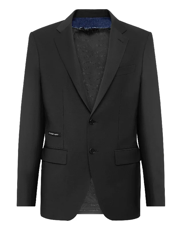 Men Blazers for Picnics in Light and Cheerful Styles​ Wool Blazer Gigolò fit Crystal Skull with Crystals