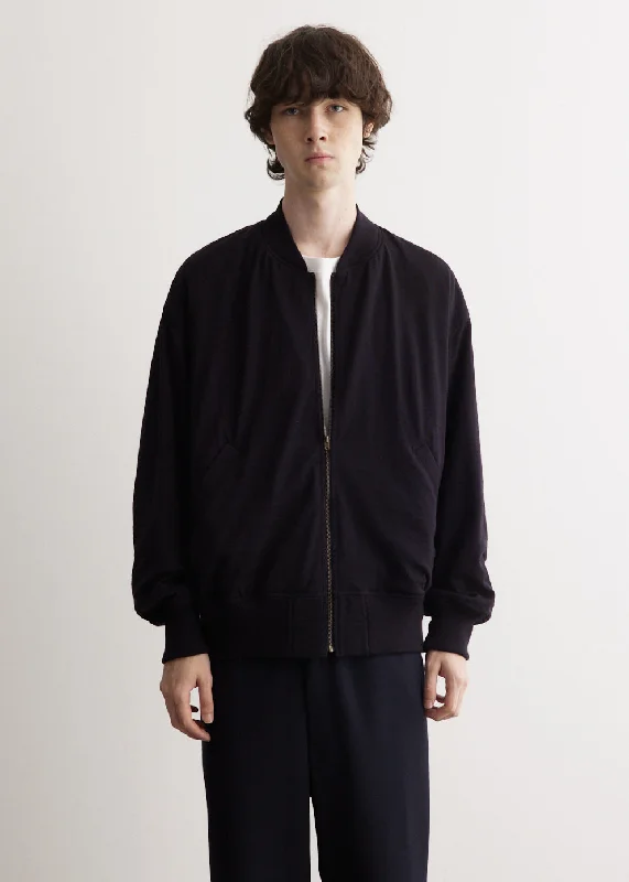 Men coats made of high - quality leather for a rugged and durable option Wool Knit Zip Up Blouson
