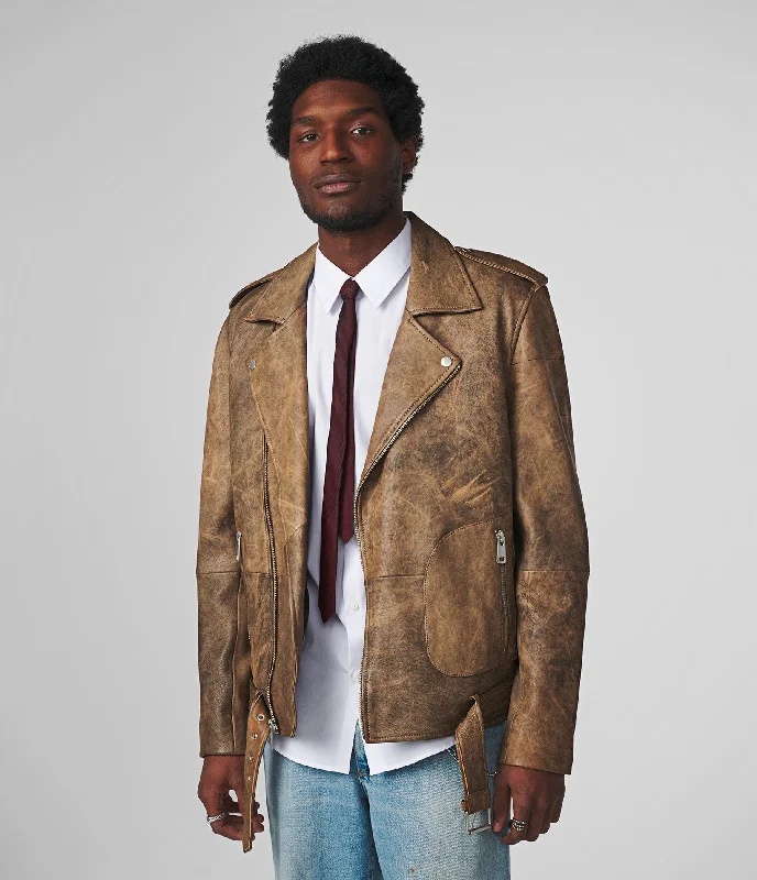 Down - filled men jackets in bright colors for winter fashion Preston Vintage Moto Jacket
