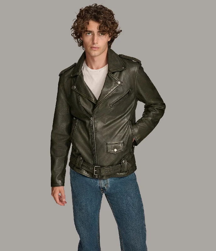Performance - driven men jackets with breathable fabric for sports Hayes Asymmetric Moto Jacket