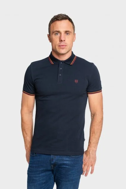 Men's two - tone stripe polo shirts with a preppy style XV Kings Westcliff Tipped Polo