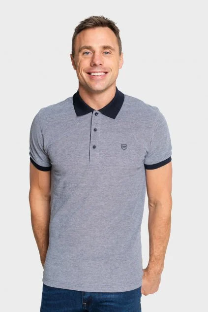 Men's jacquard woven polo shirts with intricate designs XV Kings York Lions Contrast Collar Polo
