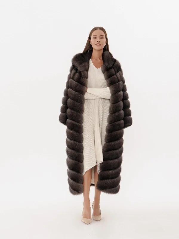 Lightweight men coats made of breathable fabric for spring and autumn Zobel Pelzmantel im Farbton Graphit