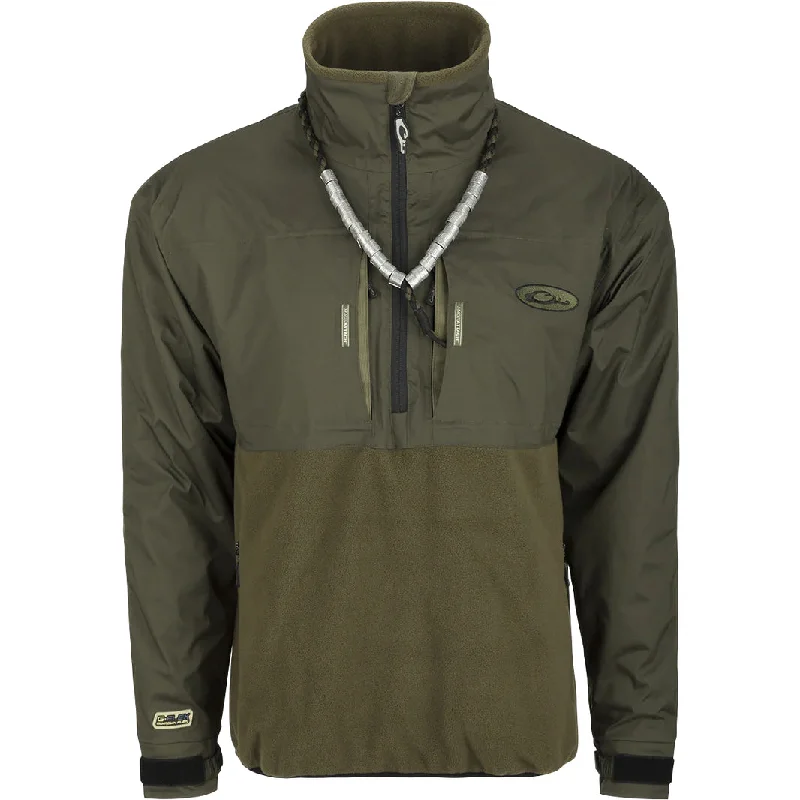 Plus Size Men's Striped Pullover in Navy and White for a Nautical - Inspired Look Drake MST Guardian Flex Fleece Eqwader Quarter Zip Jacket