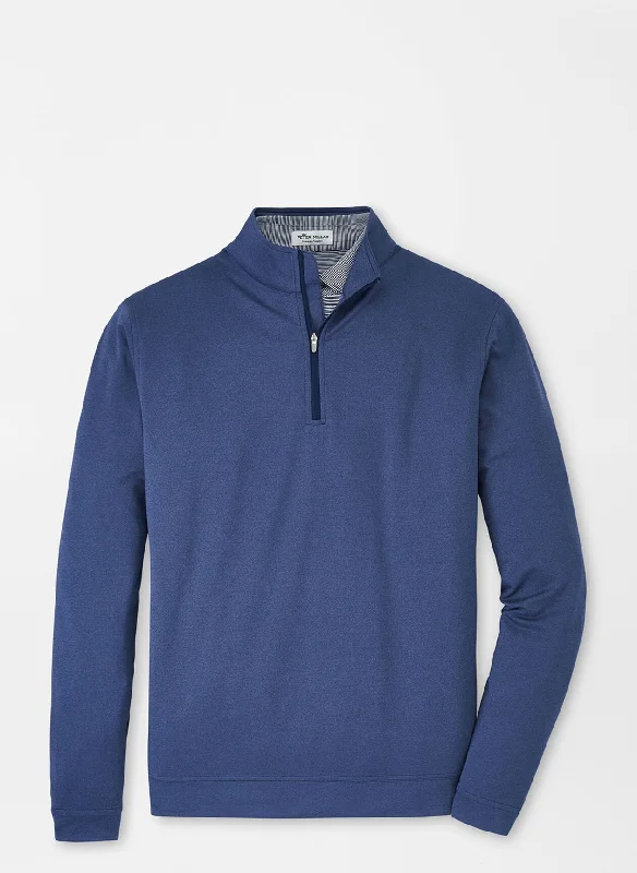 Men's Cable - Knit Pullover in Cream with a Traditional Pattern for a Timeless Appeal Peter Millar Perth Performance Melange Quarter-Zip