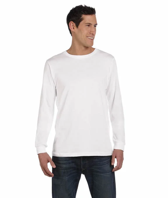Men's long sleeve turtleneck sweaters in cashmere for a luxurious feel 3501 - Bella + Canvas Unisex Jersey Long-Sleeve T-Shirt | Ash