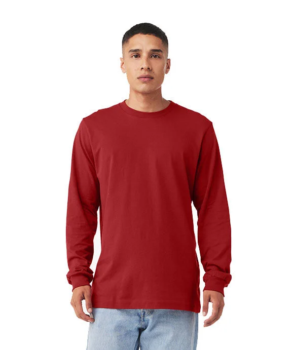 Men's long sleeve slim fit button - down shirts for business meetings 3501 - Bella + Canvas Unisex Jersey Long-Sleeve T-Shirt | Canvas Red