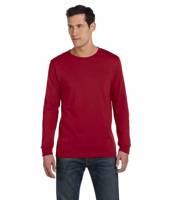 Men's long sleeve tartan pattern shirts for a traditional Scottish look 3501 - Bella + Canvas Unisex Jersey Long-Sleeve T-Shirt | Cardinal