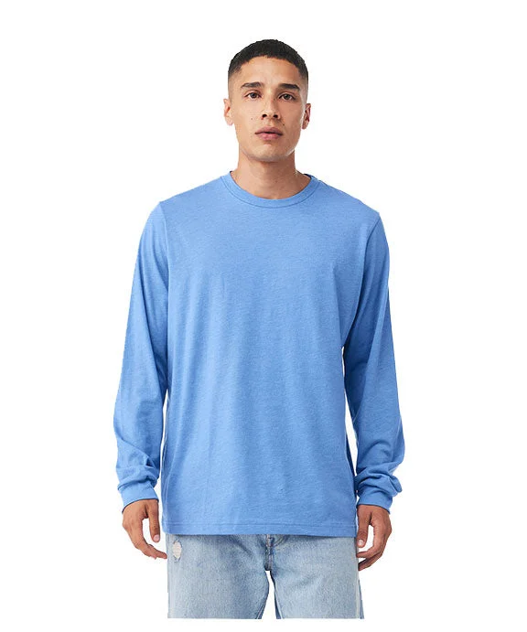 Men's breathable long sleeve mesh shirts for intense workouts 3501 - Bella + Canvas Unisex Jersey Long-Sleeve T-Shirt | Carolina Blue