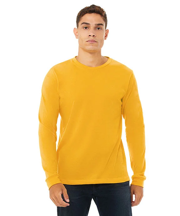 Men's long sleeve polo shirts with a contrast placket for added style 3501 - Bella + Canvas Unisex Jersey Long-Sleeve T-Shirt | Gold