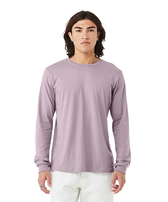 Men's anti - wrinkle long sleeve travel shirts for hassle - free trips 3501 - Bella + Canvas Unisex Jersey Long-Sleeve T-Shirt | Light Violet