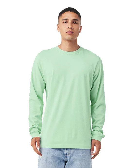 Men's lightweight long sleeve linen shirts for summer beach vacations 3501 - Bella + Canvas Unisex Jersey Long-Sleeve T-Shirt | Mint