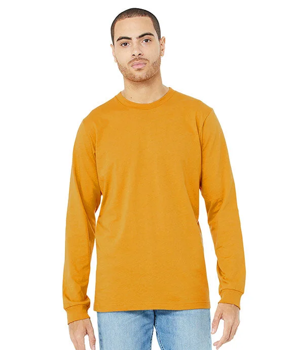 Men's long sleeve dress shirts with French cuffs for formal events 3501 - Bella + Canvas Unisex Jersey Long-Sleeve T-Shirt | Mustard