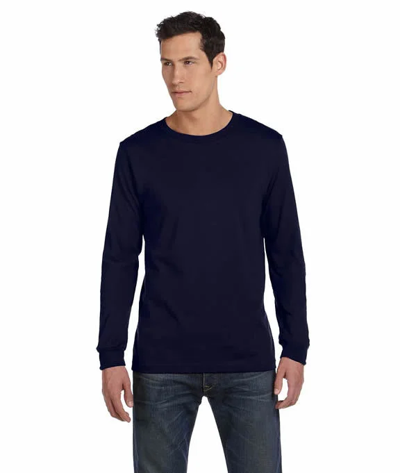 Men's long sleeve flannel plaid shirts with a classic rustic look 3501 - Bella + Canvas Unisex Jersey Long-Sleeve T-Shirt | Navy