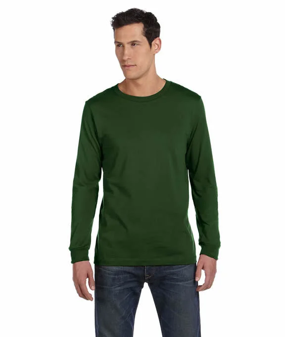 Men's thermal long sleeve base layer shirts for winter skiing 3501 - Bella + Canvas Unisex Jersey Long-Sleeve T-Shirt | Olive