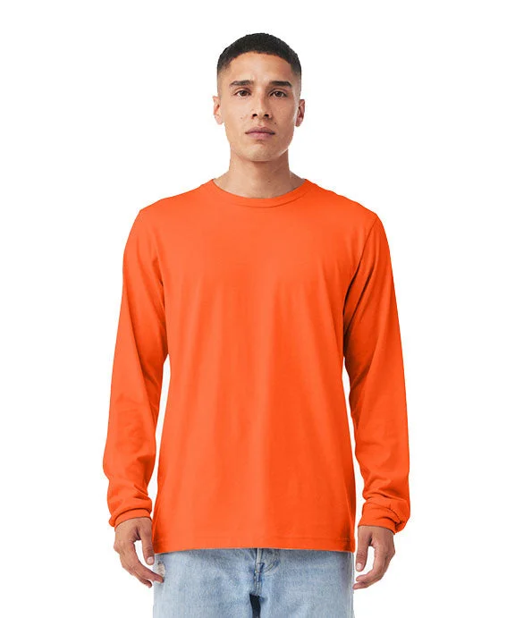 Men's long sleeve slim fit button - down shirts for business meetings 3501 - Bella + Canvas Unisex Jersey Long-Sleeve T-Shirt | Orange