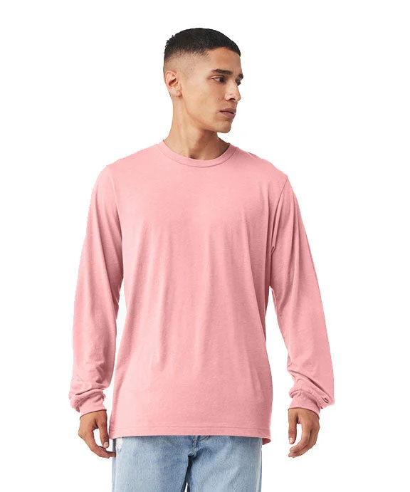 Men's long sleeve tartan pattern shirts for a traditional Scottish look 3501 - Bella + Canvas Unisex Jersey Long-Sleeve T-Shirt | Pink