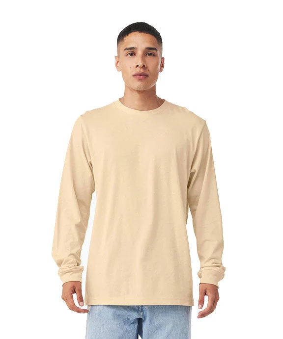Men's long sleeve thermal shirts with thumbholes for extra warmth 3501 - Bella + Canvas Unisex Jersey Long-Sleeve T-Shirt | Soft Cream