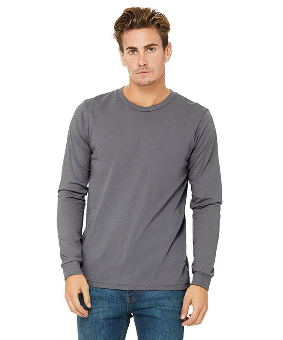 Men's long sleeve polo shirts with a contrast placket for added style 3501 - Bella + Canvas Unisex Jersey Long-Sleeve T-Shirt | Storm