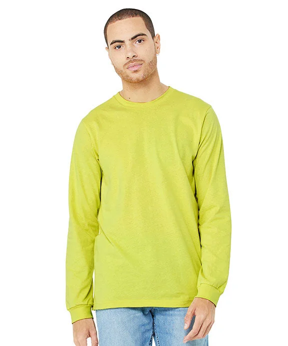 Men's button - front long sleeve Henley shirts with a casual charm 3501 - Bella + Canvas Unisex Jersey Long-Sleeve T-Shirt | Strobe