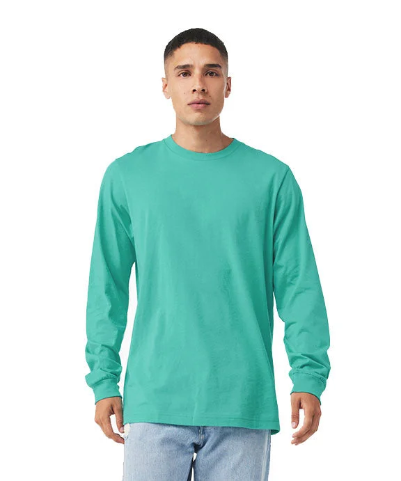 Men's long sleeve fleece - lined shirts for extreme cold weather 3501 - Bella + Canvas Unisex Jersey Long-Sleeve T-Shirt | Teal