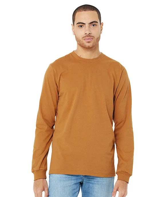 Men's long sleeve turtleneck sweaters in cashmere for a luxurious feel 3501 - Bella + Canvas Unisex Jersey Long-Sleeve T-Shirt | Toast
