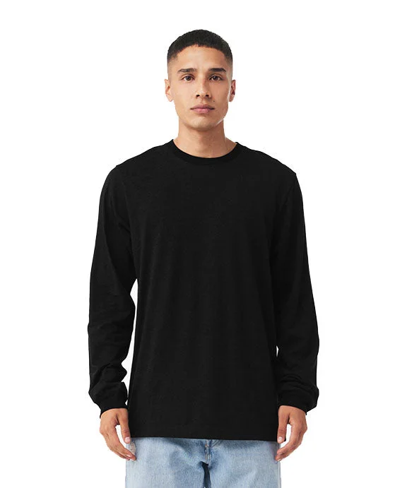 Men's lightweight long sleeve linen shirts for summer beach vacations 3501 - Bella + Canvas Unisex Jersey Long-Sleeve T-Shirt | Vintage Black