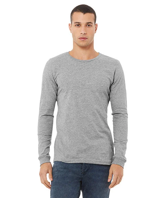 Men's long sleeve slim fit button - down shirts for business meetings 3501CVC - Bella + Canvas Unisex CVC Jersey Long-Sleeve T-Shirt | Athletic Heather