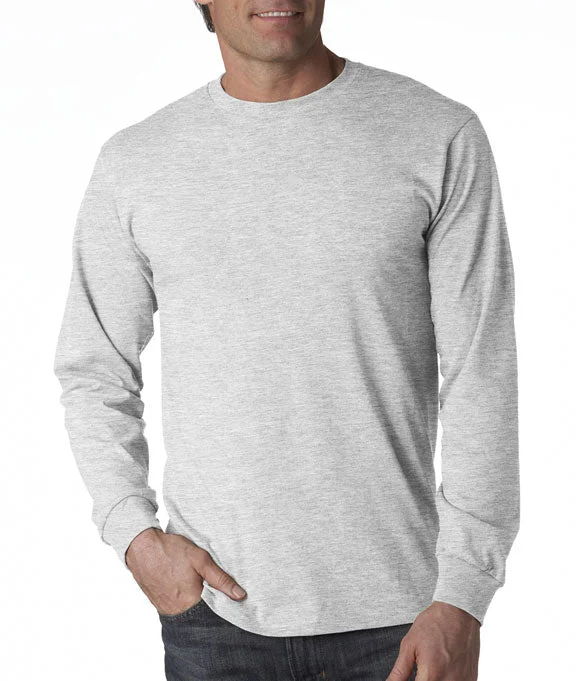 Men's long sleeve silk shirts in vibrant colors for a night out 4930 - Fruit of the Loom 100% Heavy Cotton HD® Long-Sleeve T-Shirt | Ash