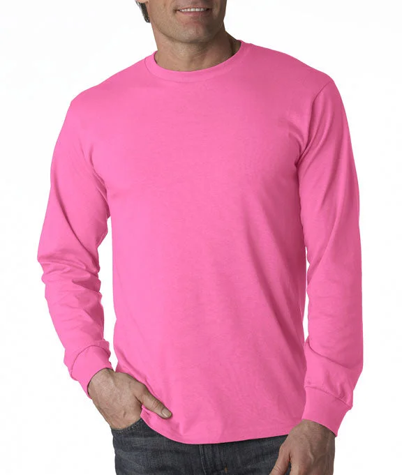Men's oversized long sleeve graphic tees for a trendy streetwear look 4930 - Fruit of the Loom 100% Heavy Cotton HD® Long-Sleeve T-Shirt | Azalea