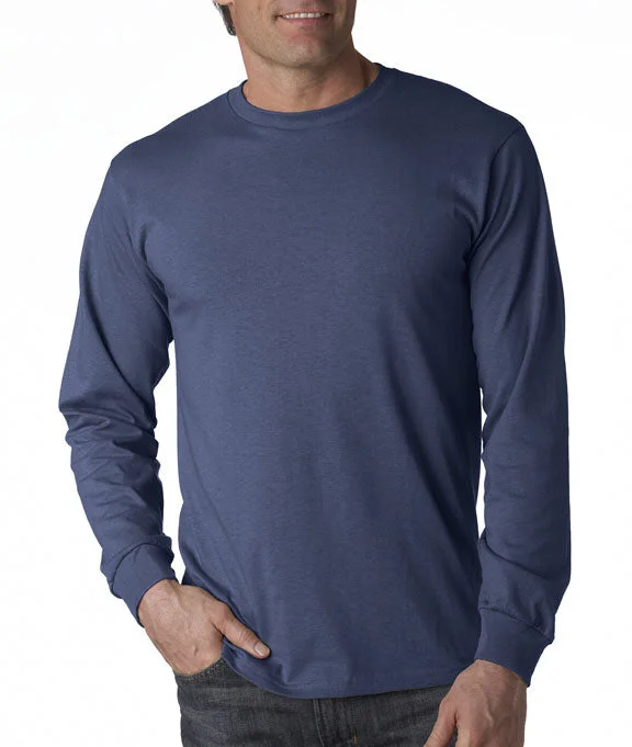Men's lightweight long sleeve linen shirts for summer beach vacations 4930 - Fruit of the Loom 100% Heavy Cotton HD® Long-Sleeve T-Shirt | Denim
